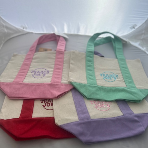 NWT Trader Joes Mini Tote Set of 4 Colors - Picture 2 of 10